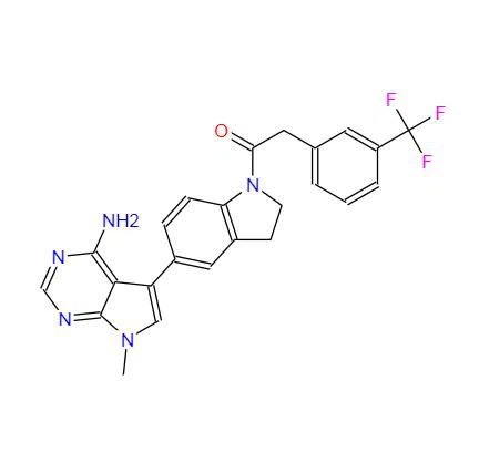 CAS:1337531-36-8丨7Metil-5-(1-{[3-(trifloroMetil)fenil]asetil}-2,3-dihidro1Hindol{{8} }yl)7Hpyrrolo[2,3d]pyriMidin-4-aMine